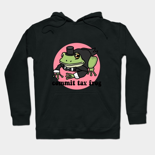 Commit Tax Frog Sticker - Pink Hoodie by KatiaMart